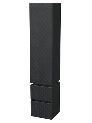Storm 3D - vysoká skříňka pravá 170x35 cm, 1 dvířka, 2 zásuvky, závěsná, černá (STORM 3D SV 35 1D2Z P U129) Nejlepší Cena