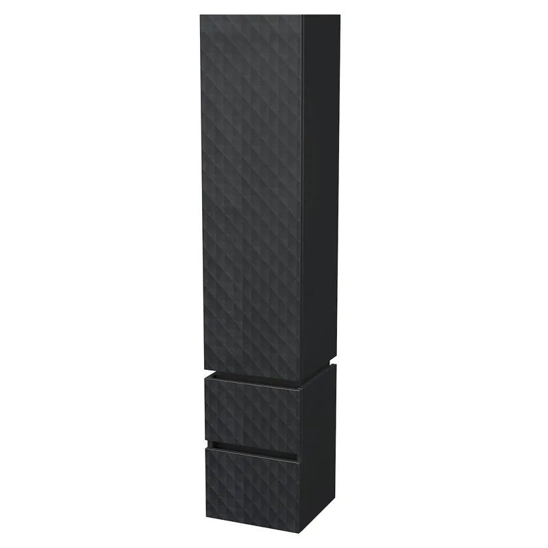 Storm 3D - vysoká skříňka pravá 170x35 cm, 1 dvířka, 2 zásuvky, závěsná, černá (STORM 3D SV 35 1D2Z P U129) Beste Prijs