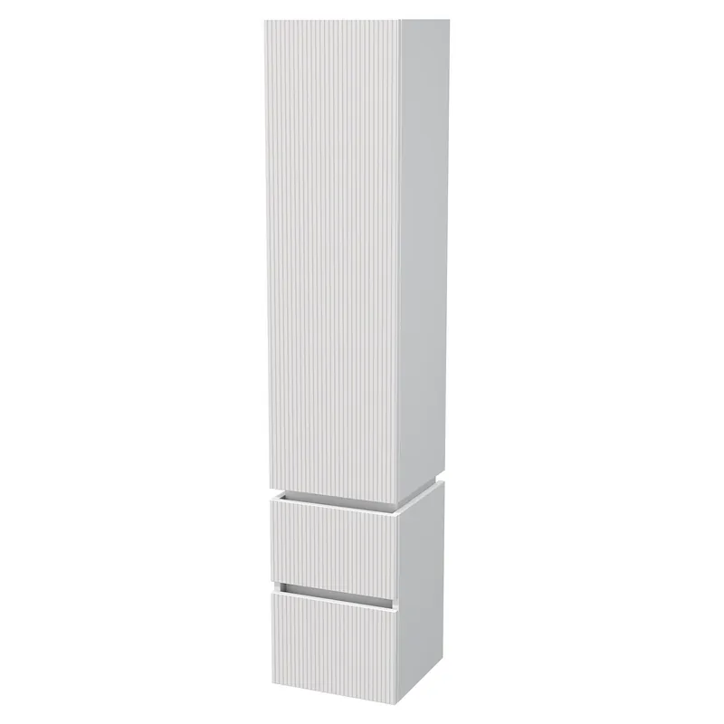 Storm 3D - vysoká skříňka levá 170x35 cm, 1 dvířka, 2 zásuvky, závěsná, bílá (STORM 3D SV 35 1D2Z L A8916) Cenový Hit