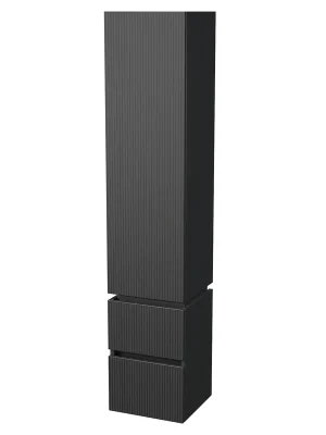 Novinka Storm 3D - vysoká skříňka pravá 170x35 cm, 1 dvířka, 2 zásuvky, závěsná, černá (STORM 3D SV 35 1D2Z P A9276)