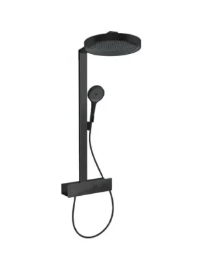 Populair Rainfinity Showerpipe 360 1jet s termostatem ShowerTablet 350, černá mat (26853670)