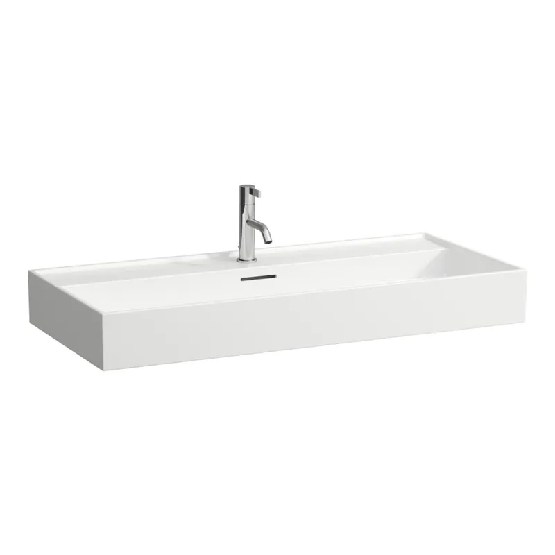 Kartell by Laufen - umyvadlo 100x46, otvor pro baterii, přepad (H8103370001041) Veilige Betaling