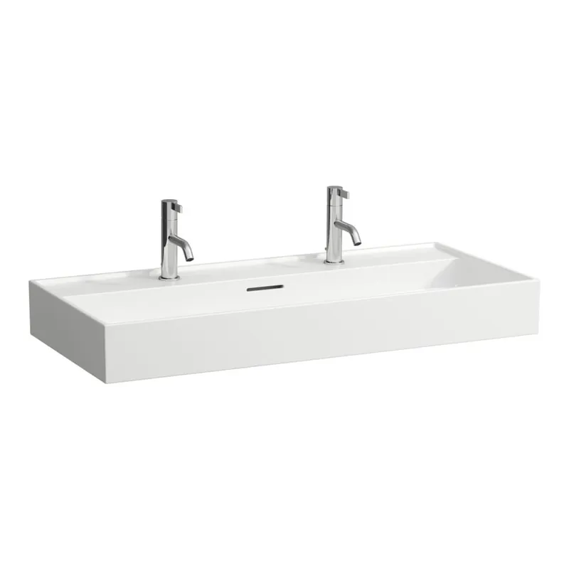 Lage Kosten Kartell by Laufen - umyvadlo 100x46, broušená spodní část, 2 otvory pro baterii, přepad (H8103370001071)