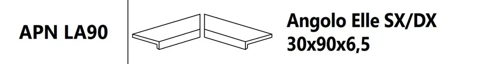Weekendaanbieding Aspen Angolo Elle 20 mm SX/DX Rett. Snow - bazénový roh 30x90x6,5 bílá (APN LA90 Angolo Elle 20mm SX/DX)