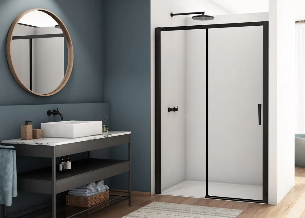 D22S2B - jednodílné posuvné dveře 140 cm, profil černý (D22S2B14006) Premium