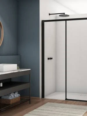 Uitverkoop D22FF - ATYP pevná stěna v rovině 60-90 cm, zkrácená, profil černý (D22FFVSM206)