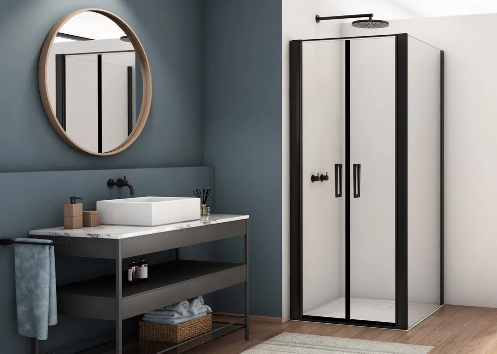Direct Beschikbaar D22F1 - ATYP boční stěna 25-80 cm, zkrácená, profil černý (D22F1VSM106)