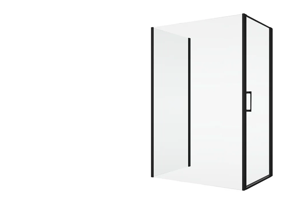 Populair D22F3 - ATYP doplňková boční stěna 80-160 cm, zkrácená, pro U-montáž, profil černý (D22F3VSM206)