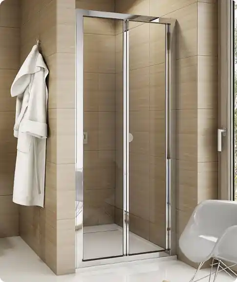 TOPK - zlamovací dveře 90 cm, sklo Durlux, rám aluchrom (TOPK09005022) Direct Verzonden
