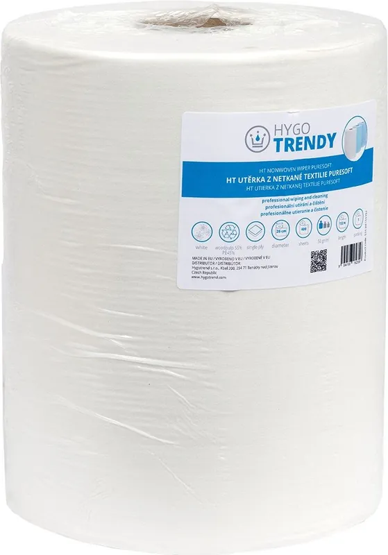 Beperkt Aanbod Utěrka z netkané textilie Hygotrendy Puresoft, 1 vrstva, bílá, 1 role - profesionální netkaná textilie (531.HT151152)