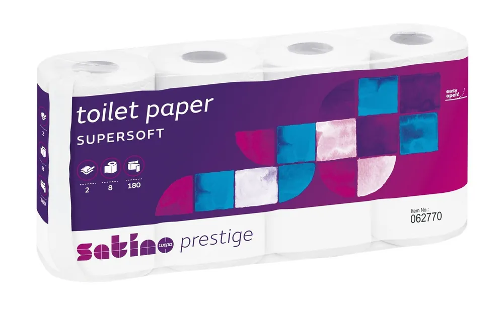 Seizoensaanbieding Toaletní papír WA Satino Prestige Standard, 2 vrstvy, bílý, celulóza, 8 rolí (341.62771)