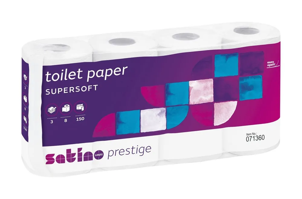 Tijdelijk Beschikbaar Toaletní papír WA Satino Prestige Standard, 3 vrstvy, bílý, celulóza, 8 rolí (341.71361)