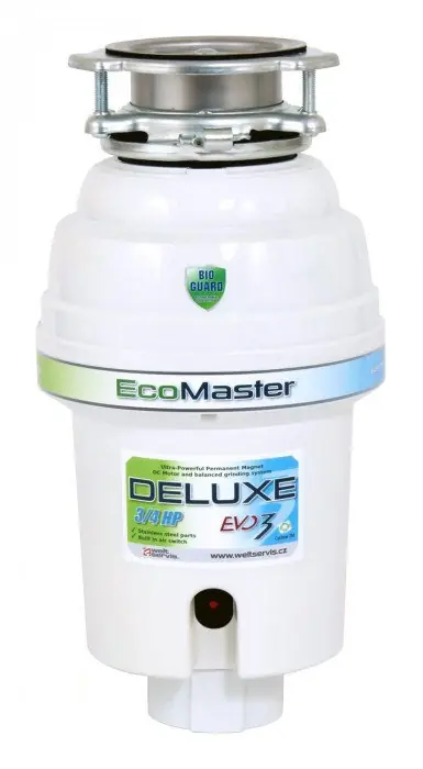 Dřezový drtič Ecomaster Deluxe EVO3 - pro početnější domácnost a méně náročné stravovací provozy (Ecomaster Deluxe EVO3) Dagaanbieding