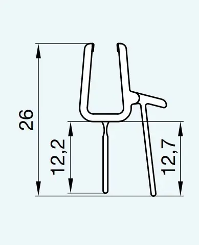 Merkproduct Vodorovné těsnění na 6 mm skla s těsněním 42352, pro PUR, Cadura, Divera, Annea, Solino, černé (52203U6KD1000.F)