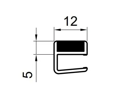 Vodorovné magnetické těsnění na 6 mm skla, pro Divera (82010.KD.1000) Populair