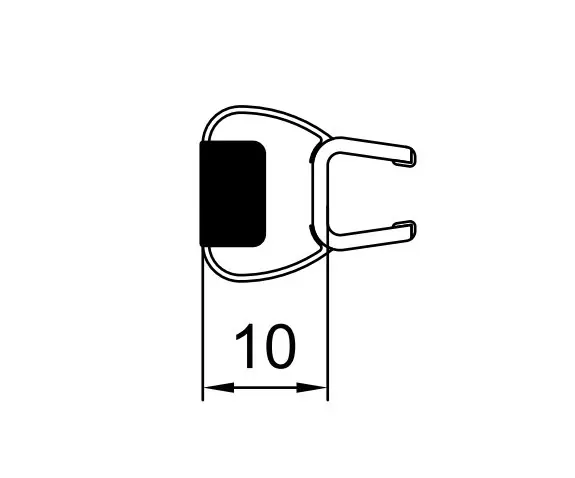 Voordeelprijs Svislé magnetické těsnění 180° pro 6 mm sklo, pro Divera, 1 kus (82014.KD.1)