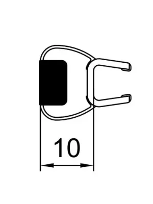Svislé magnetické těsnění 180° pro 6 mm sklo, pro Divera, pár (82014.KD.2) Snelle Levering