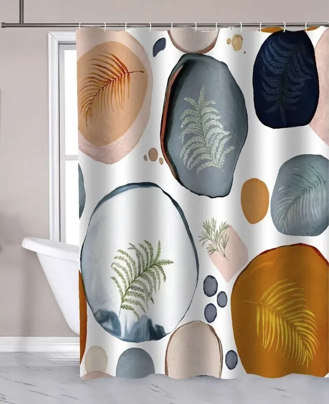 Sprchový závěs 180x180 cm, polyester, bubliny/kapradí (ZP014) Dagaanbieding