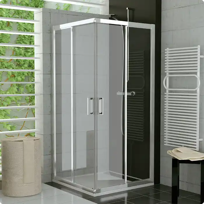 TOP - rohový kout s dvoudílnými posuvnými dveřmi 90 cm, pravá část, sklo Durlux, rám aluchrom (TOPD09005022) Laatste Versie