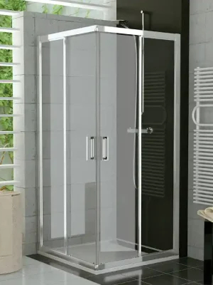 TOP - rohový kout s dvoudílnými posuvnými dveřmi 90 cm, levá část, sklo Durlux, rám aluchrom (TOPG09005022) Rechtstreeks Van De Fabrikant