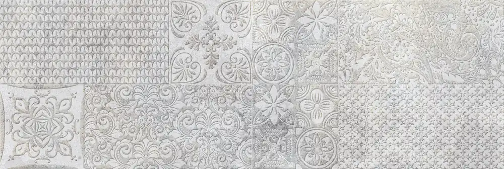Concrete Patchwork Rett. - obkládačka rektifikovaná 25x75 šedá lesk (164307) Speciale Aanbieding