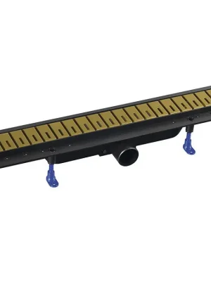 Hete Deal Klaver podlahový žlab s nerezovým roštem i pro dlažbu, L-810 mm, DN40, zlato mat (73731GB)