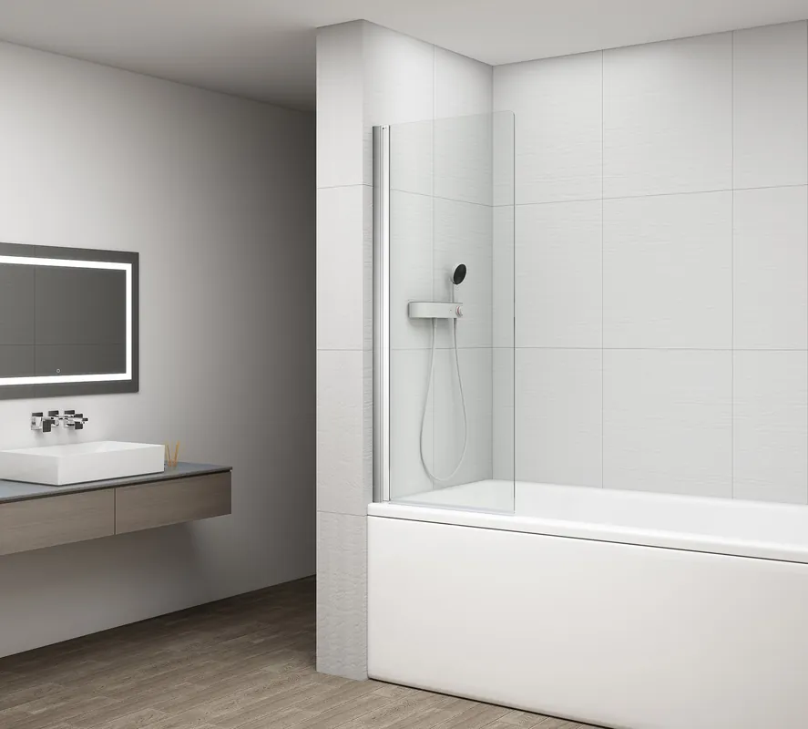 Horká Nabídka Rota vanová zástěna otočná 650 mm, chrom, čiré sklo (FA650)