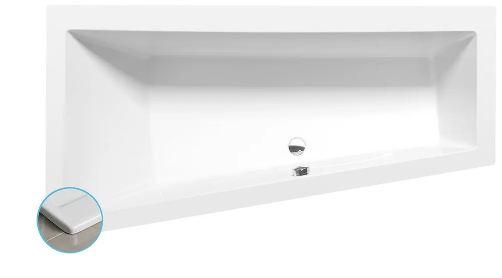Andra L Slim asymetrická vana 170x90x45 cm, bílá (81111S) Lage Prijs