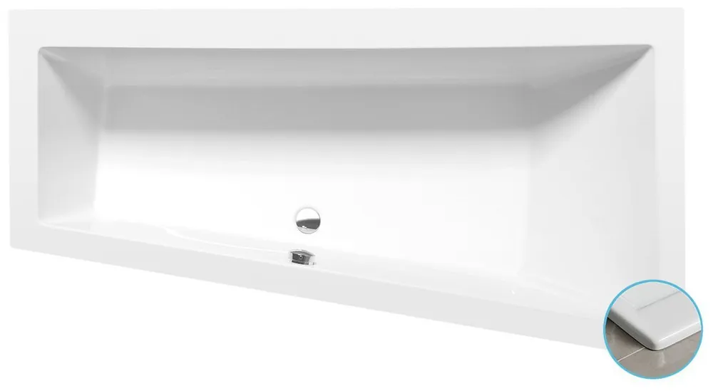 Andra R Slim asymetrická vana 170x90x45 cm, bílá (81511S) Premium