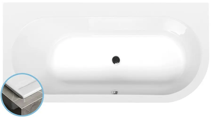 Výprodej Astra L Slim asymetrická vana 165x80x48 cm, bílá (33611S)