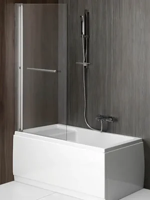 Rioni vanová zástěna s pneumatickým zdvihem, š. 710 mm, stříbrná, čiré sklo (72915) Koop Vandaag