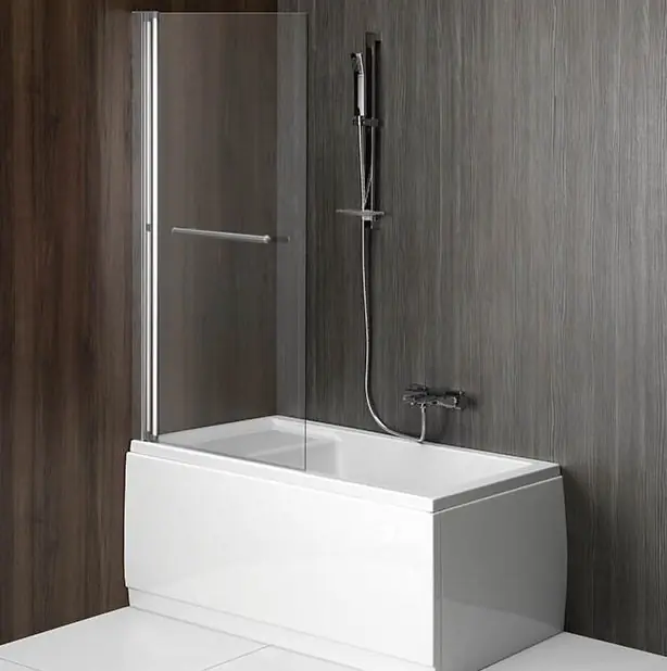 Rioni vanová zástěna s pneumatickým zdvihem, š. 710 mm, stříbrná, čiré sklo (72915) Koop Vandaag