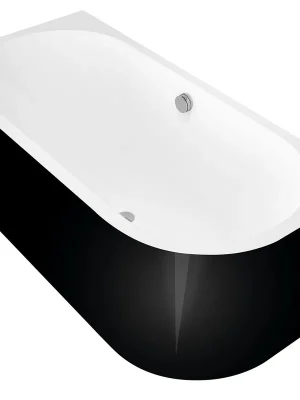 Bestseller Astra L Monolith asymetrická vana 160x75x60 cm, bílá/černá (33611MB)