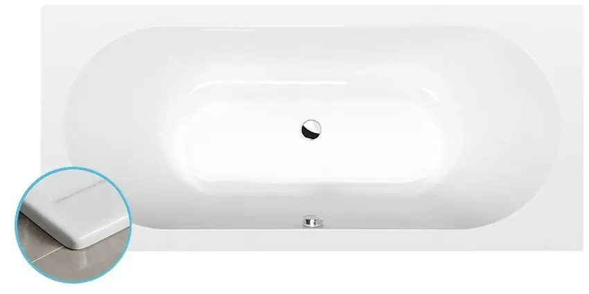 Vysoce Kvalitní Viva B Slim obdélníková vana 185x80x47 cm, bílá (71968S)