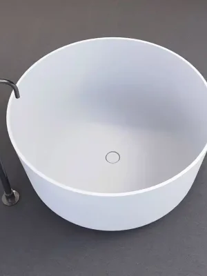Estatis volně stojící vana litý mramor průměr 110x51cm, bílá mat (93868) Premium