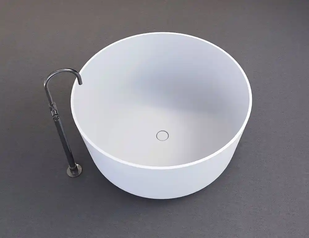 Estatis volně stojící vana litý mramor průměr 110x51cm, bílá mat (93868) Premium