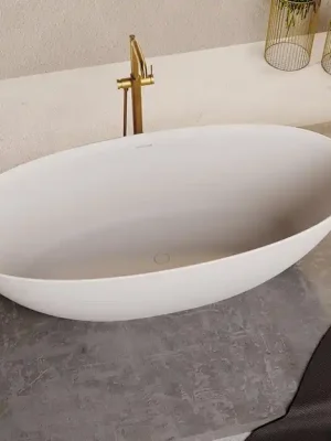 Noya volně stojící vana, solid surface, 170x76x56 cm, bílá mat (92330) Sleva
