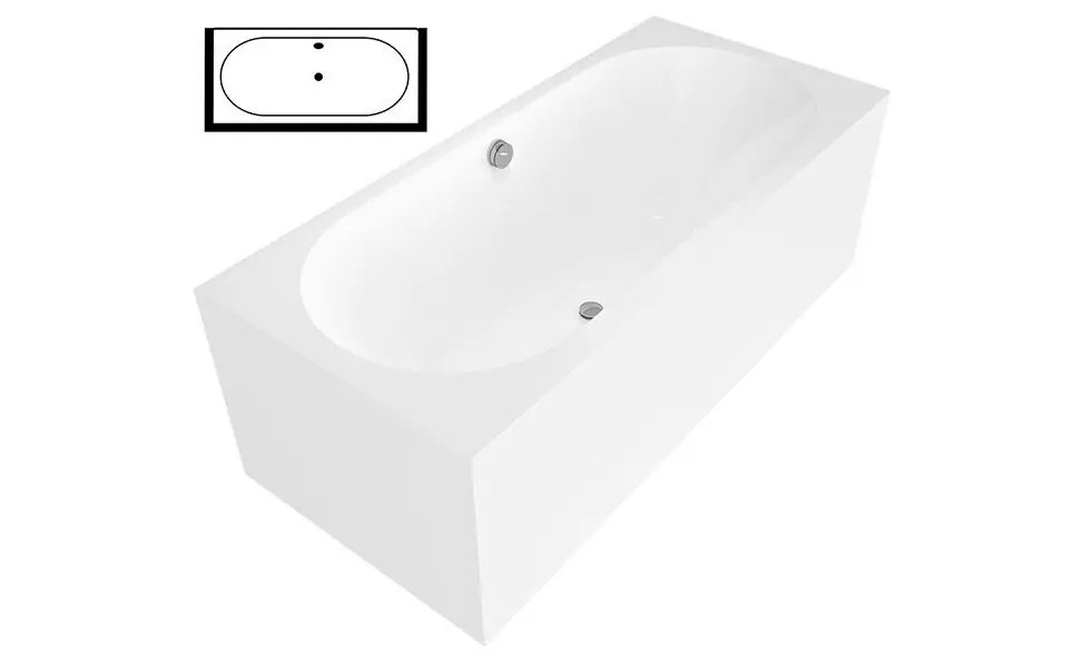 Vysoce Kvalitní Viva BD Monolith obdélníková vana 180x75x60 cm, bílá (71968MD)
