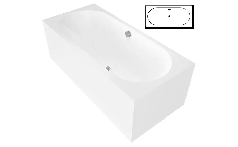 Viva BL Monolith obdélníková vana 180x75x60 cm, bílá (71968ML) Speciale Aanbieding