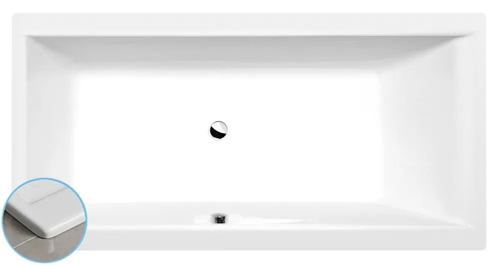Cleo Slim obdélníková vana 180x90x48 cm, bílá (13111S) Zlevněný