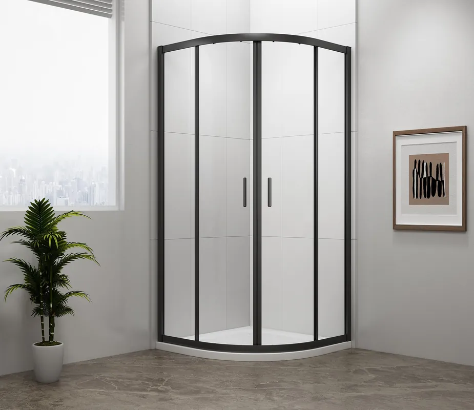 Blesková Nabídka Easy Black čtvrtkruhová sprchová zástěna 1000x800mm, L/R, čiré sklo (EL2915B)