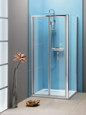 Časově Omezené Easy čtvercový sprchový kout 1000x1000mm, skládací dveře, L/P varianta, čiré sklo (EL1910EL3415)