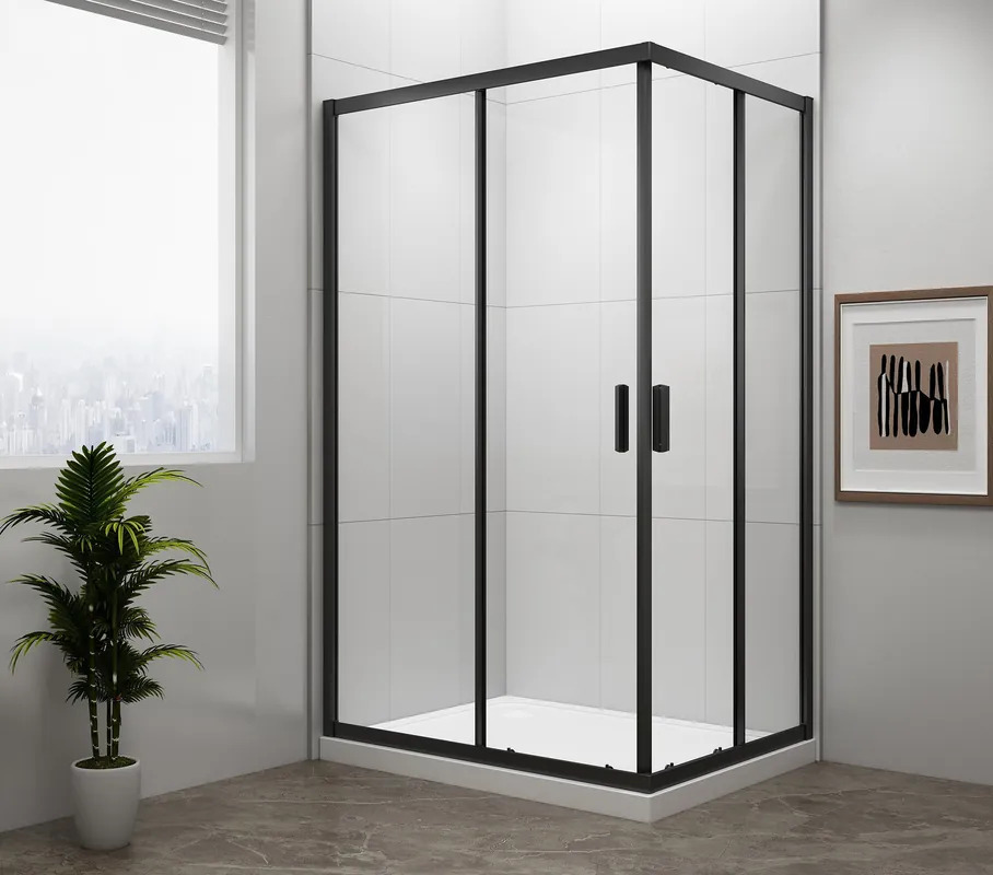 Easy Black čtvercová sprchová zástěna 800x800mm, čiré sklo (EL5215B) Premium
