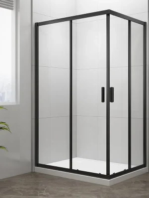 Super Cena Easy Black čtvercová sprchová zástěna 900x900mm, čiré sklo (EL5115B)