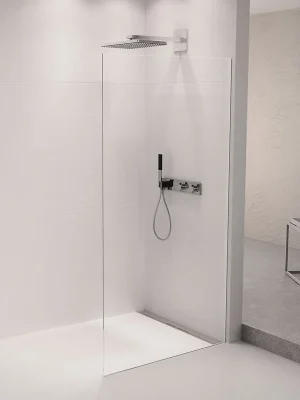 Novinka Architex sada pro neviditelné uchycení skla, podlaha-stěna, 1610x2105mm, leštěný hliník (AL2116)