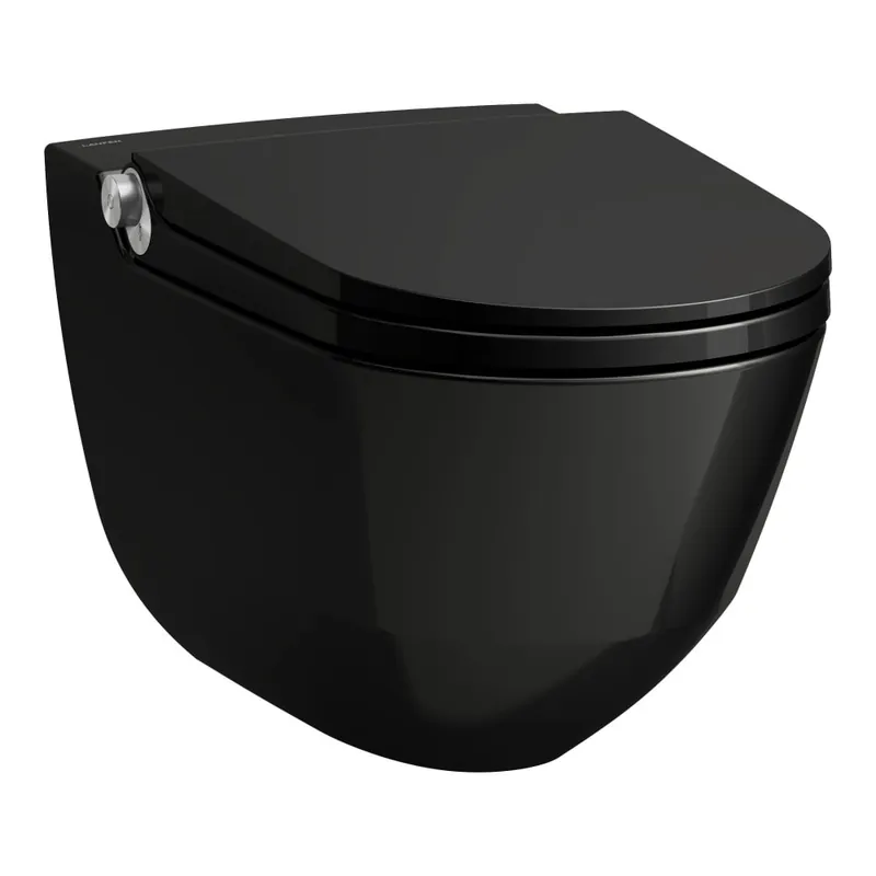 Bestel Nu Cleanet Riva - závěsný klozet rimless s bidetovací funkcí, včetně sedátka, černá lesk, matná titanově černá (H8206910600001)