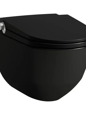 AKCE Cleanet Riva černá mat - závěsný klozet+podomítkový modul+chrom lesk tlačítko (H8206917160001+lesklé tlačítko) Beste Prijs