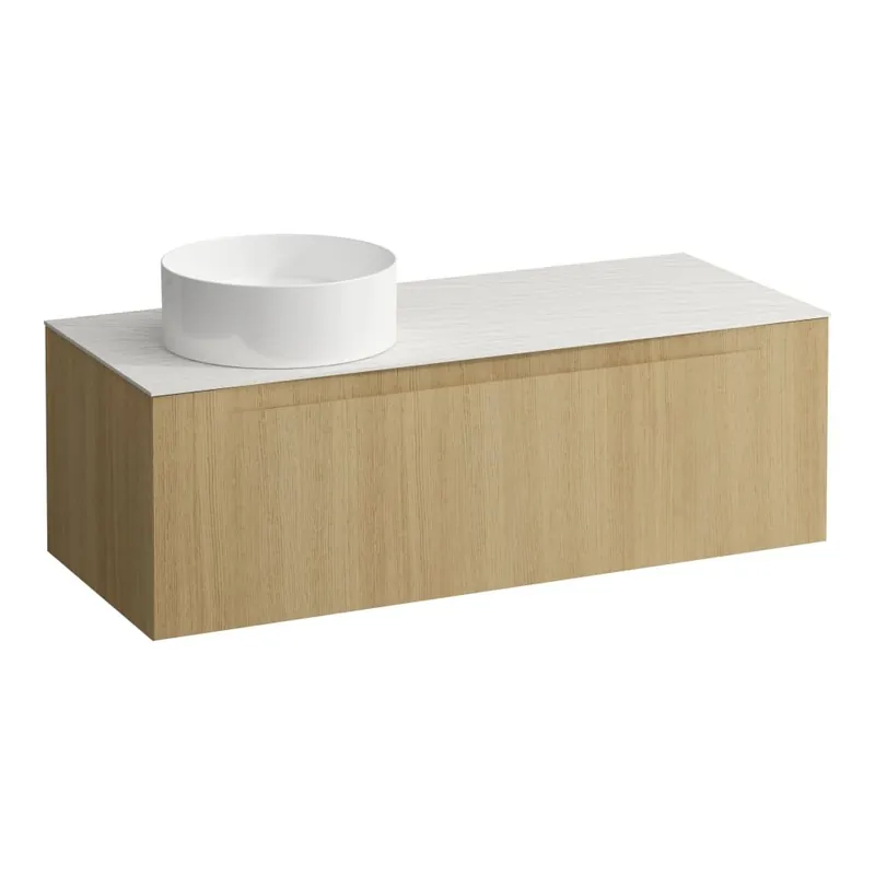 Bestseller Arun - zásuvkový element 1200, s jednou zásuvkou, s výřezem vlevo, s vrchní deskou Ardesia Bianca (H4141221512501)