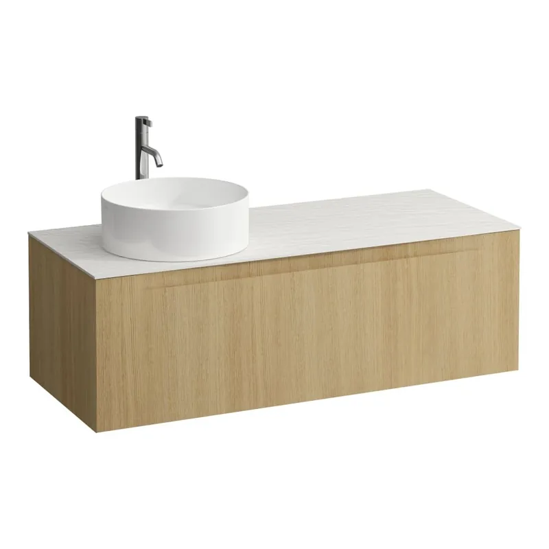 Arun - zásuvkový element 1200, s jednou zásuvkou, s výřezem vlevo, s vrchní deskou Ardesia Bianca vč. otvoru pro baterii (H4141261512501) Meest Verkocht