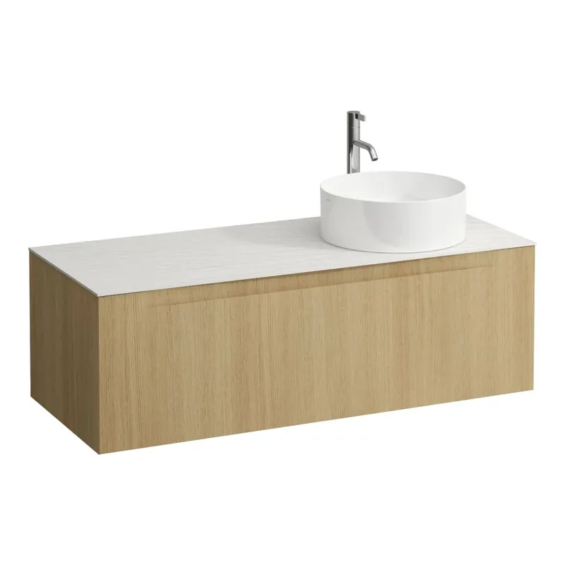 Arun - zásuvkový element 1200, s jednou zásuvkou, s výřezem vpravo, s vrchní deskou Ardesia Bianca vč. otvoru pro baterii (H4141271512501) Speciale Aanbieding